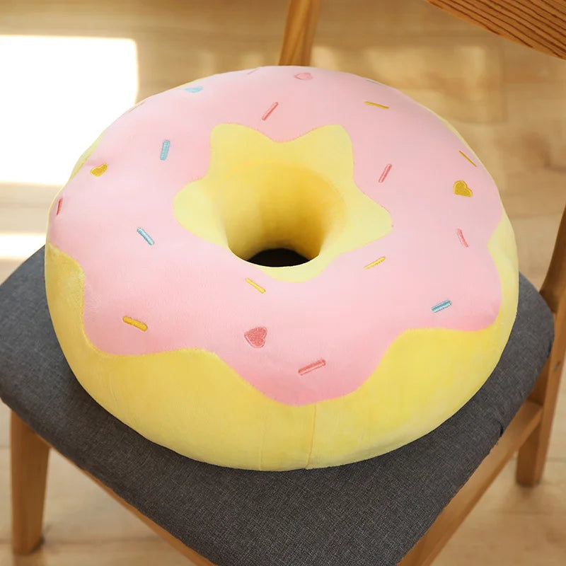 Glazed the Squishy Donut Ring Plush Seat Pillow