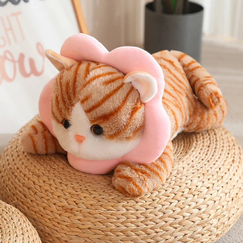 Lounging Cat with Fish Bread Kawaii Plushie