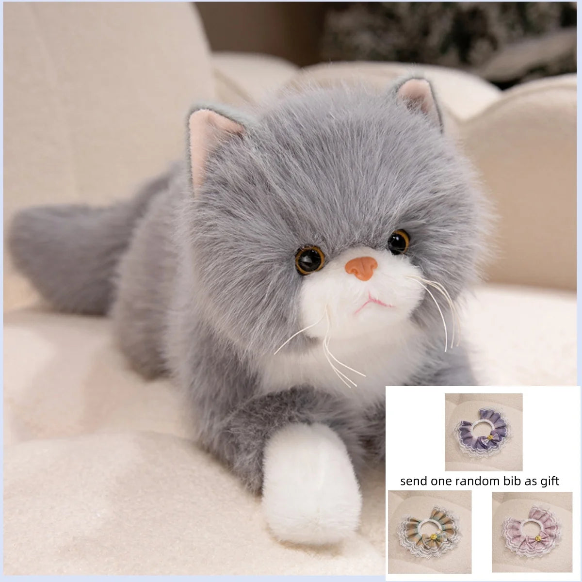 Shadow the Realistic Fluffy Black Cat Snuggle Plush