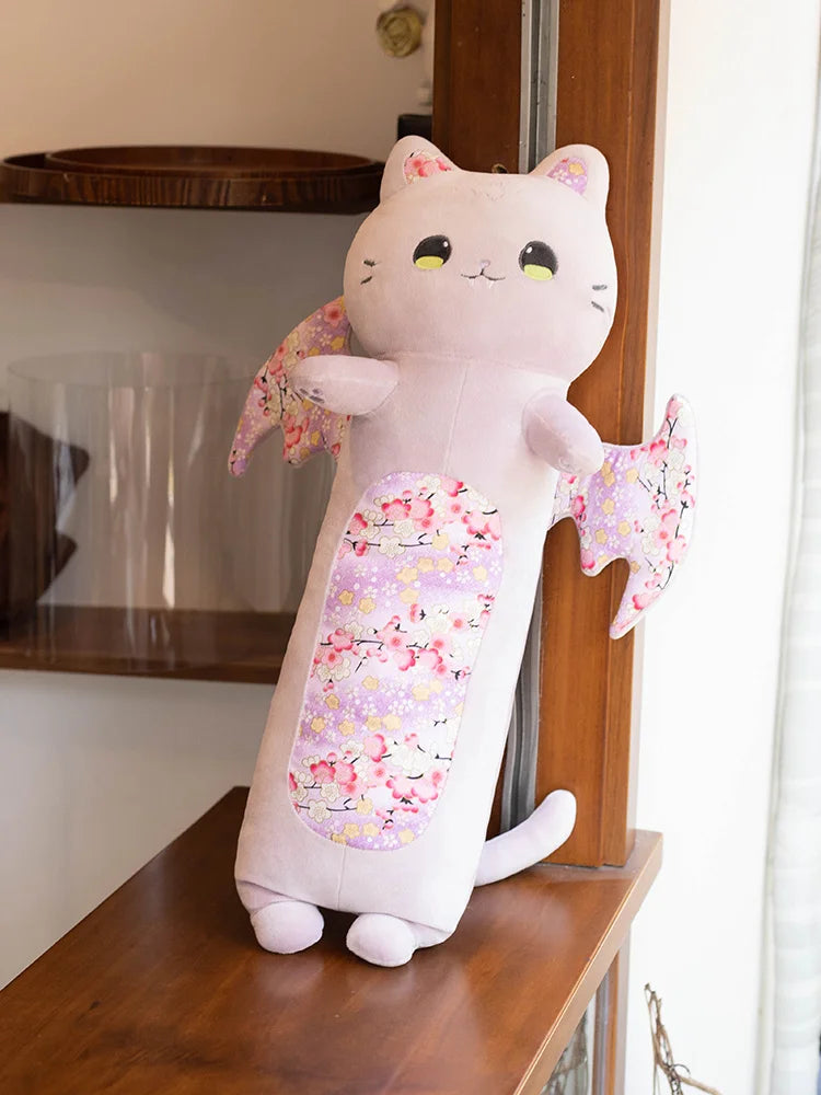 Sakura the Kawaii Pink Bat Wing Long Cat Snuggle Plushie