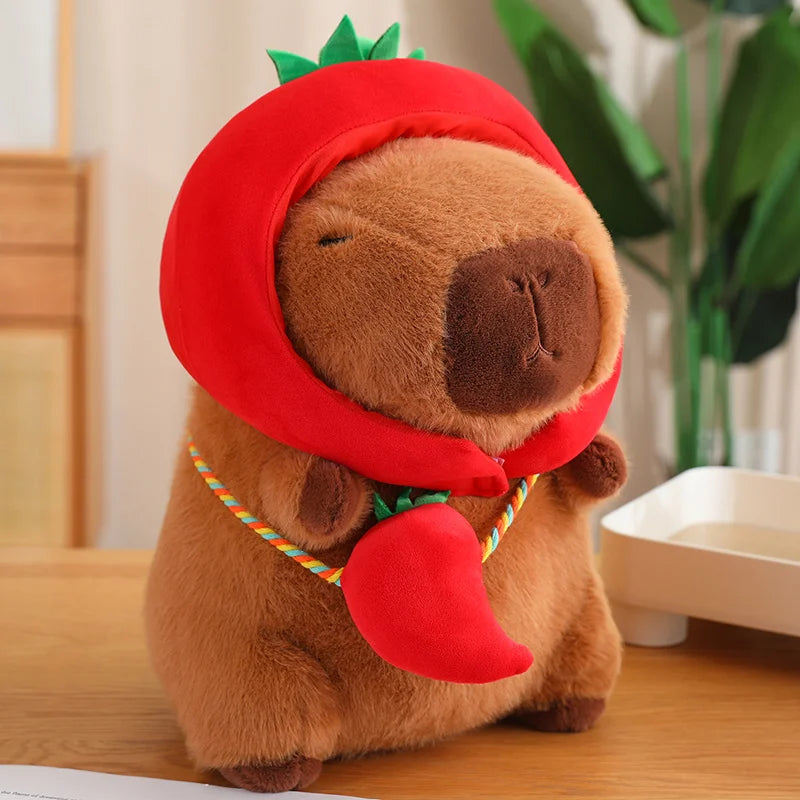 Capy the Veggie Hat Carrot Pumpkin Capybara Plushie