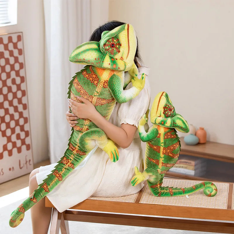 Lifelike Lounging Chameleon Kawaii Plushie
