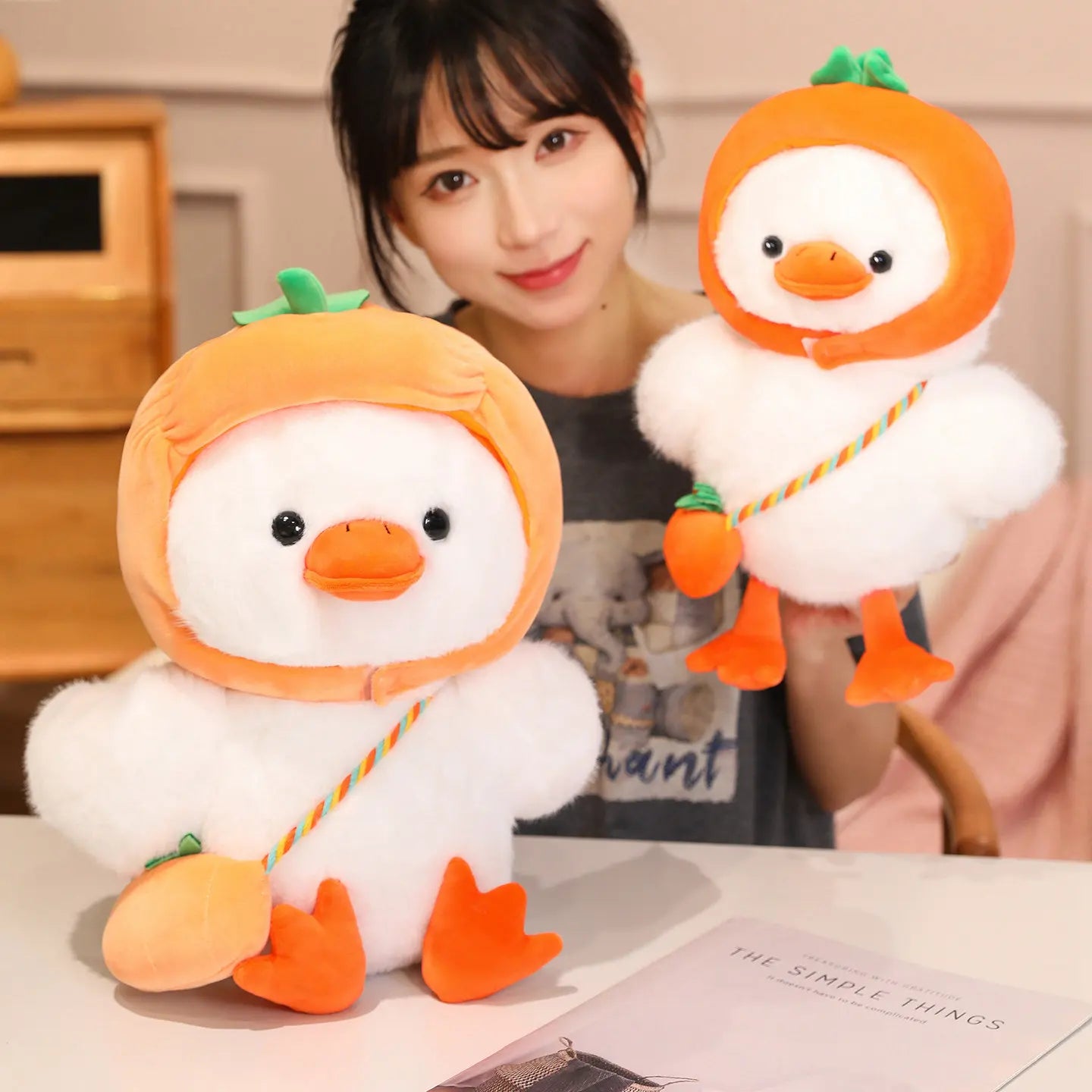 Ducky the Veggie Hat Carrot Pepper Duck Funny Plushie