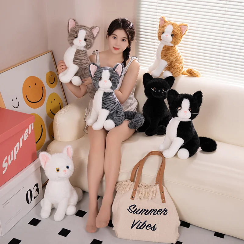 Mochi the Soft White Gray Kitten Plush Pillow