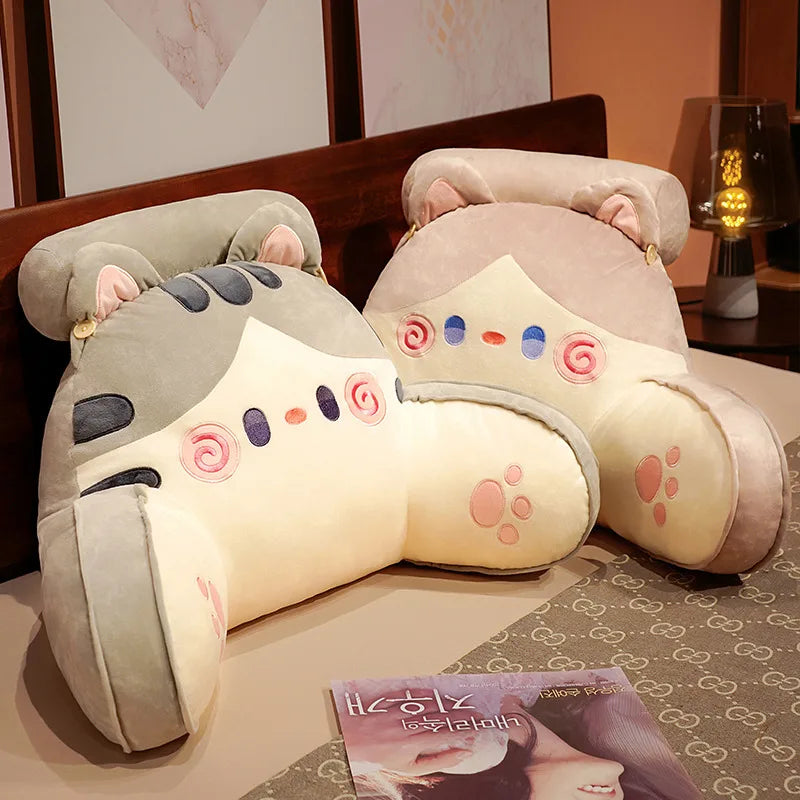 Poofy Backrest Animal Cat Sofa Triangle Pillow