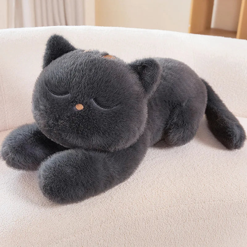 Nyx the Sleepy Black Cat Snuggle Pillow
