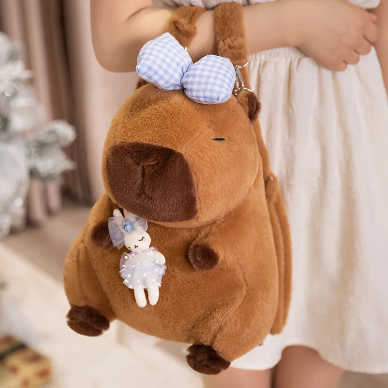 Capy the Bow Fries Burger Flower Capybara Backpack Plush