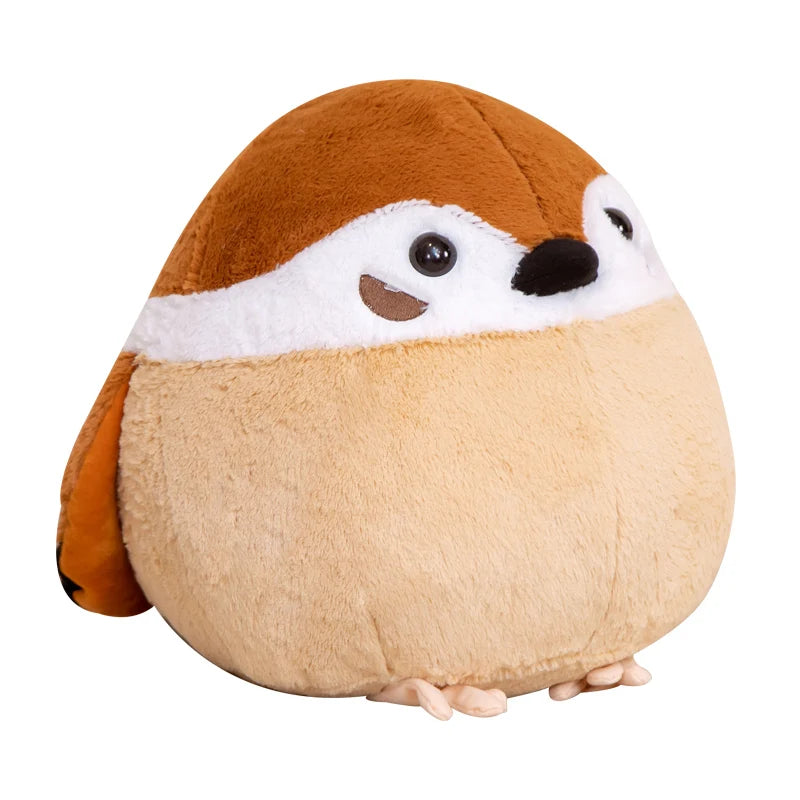 Pippin the Pudgy Round Sparrow Plush Pillow