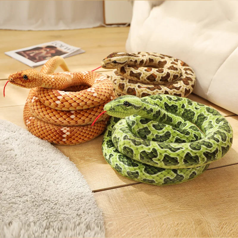 Slithers the Giant Kawaii Piebald Snake Simulation Snuggle Plushie
