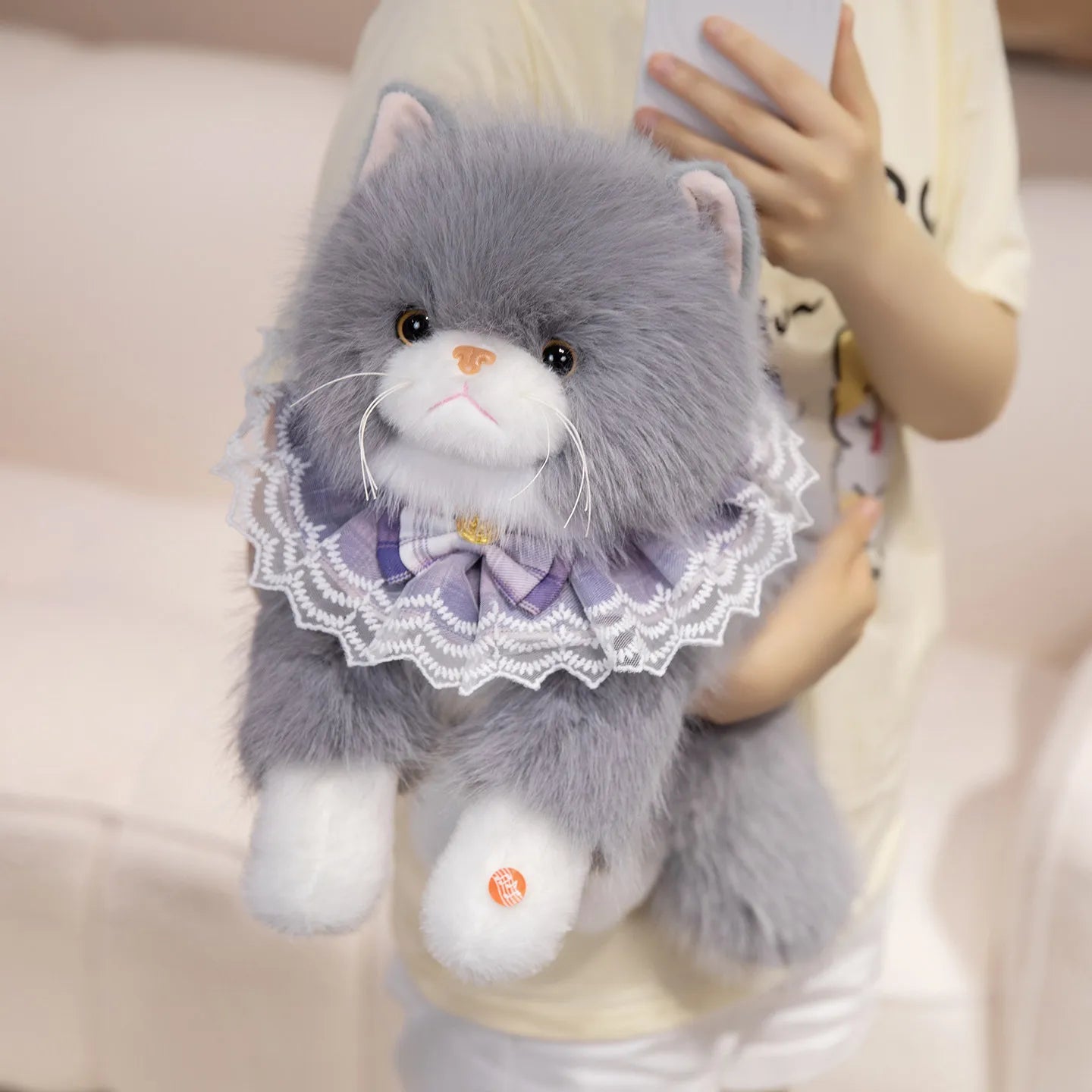 Shadow the Realistic Fluffy Black Cat Snuggle Plush