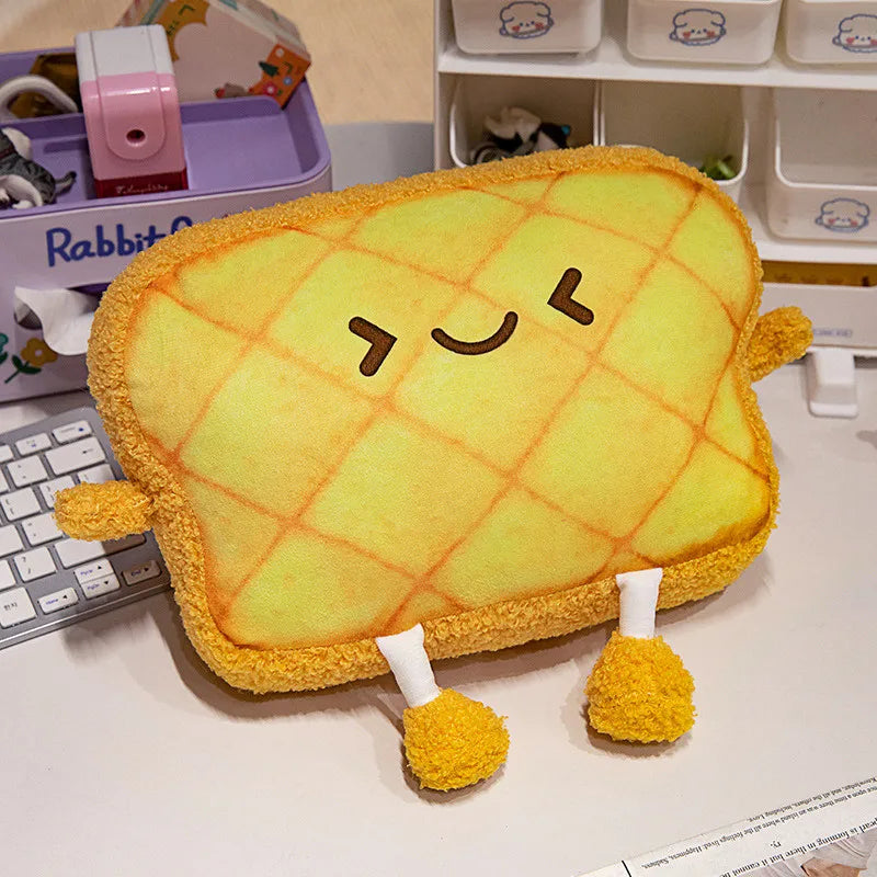 Toasty the Kawaii Arms Legs Bread Car Head Plush Cushion