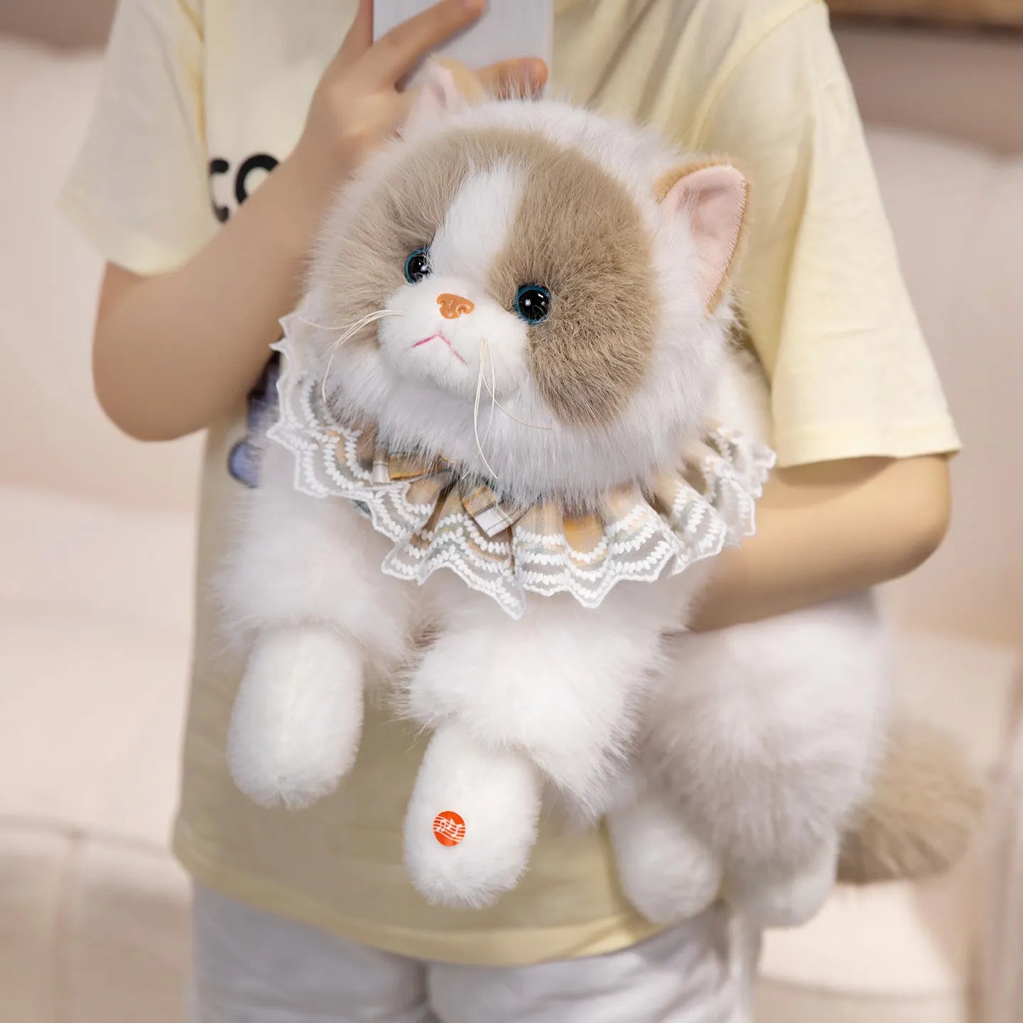 Shadow the Realistic Fluffy Black Cat Snuggle Plush