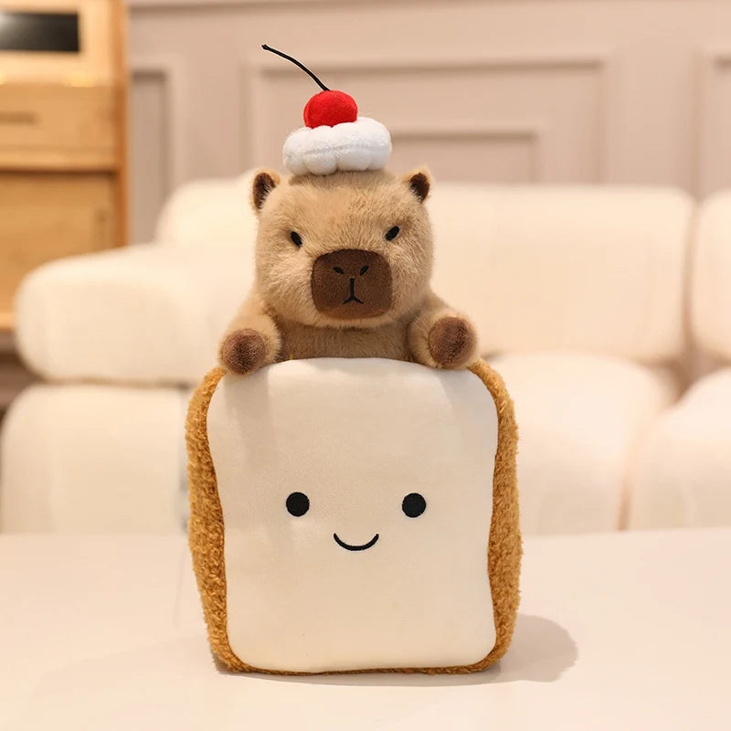 Croissant Cosplay Kawaii Capybara Snuggle Plushie