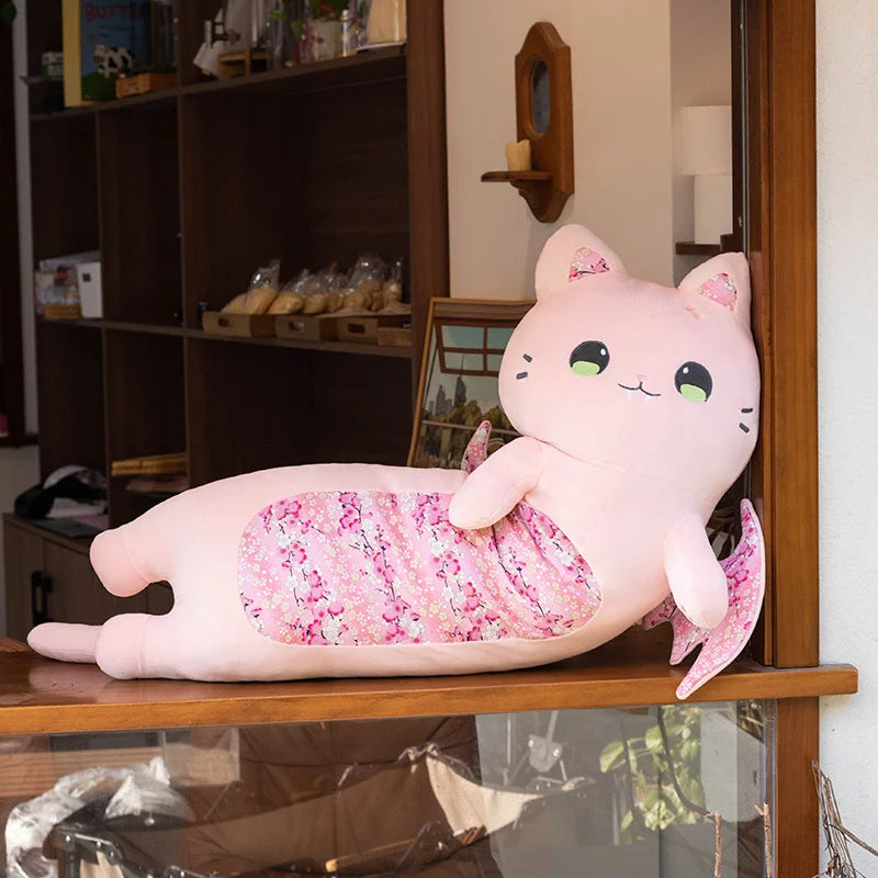 Sakura the Kawaii Pink Bat Wing Long Cat Snuggle Plushie