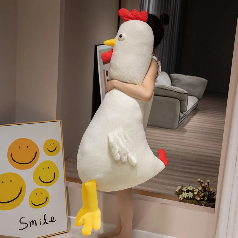 Clucky the Giant Long Chicken Bed Backrest Plush