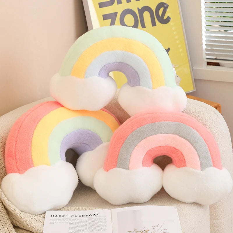 Dreamy Moon Flower Rainbow Star Kawaii Snuggle Plush Pillow