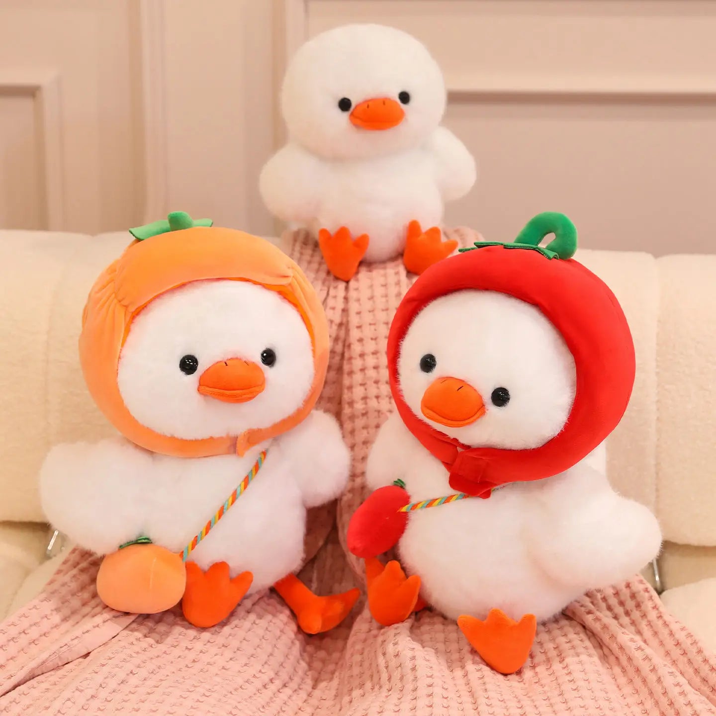 Ducky the Veggie Hat Carrot Pepper Duck Funny Plushie