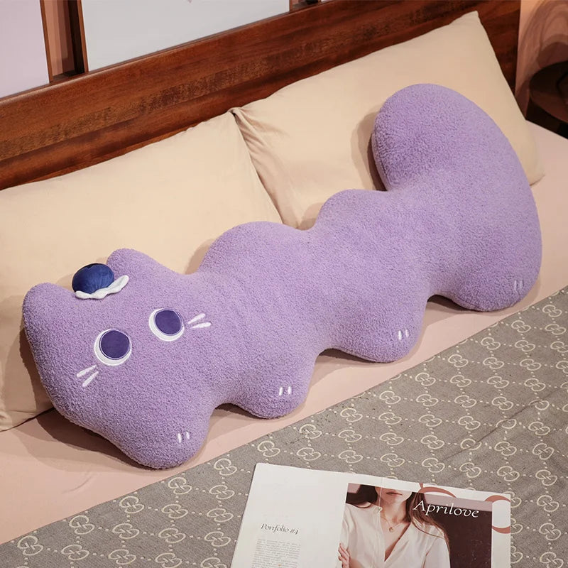 Candy the Kawaii L-Shaped Long Cat Snuggle Pillow