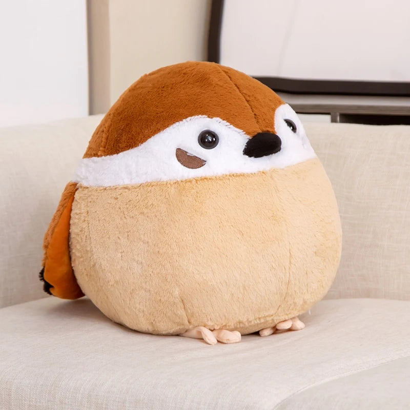 Pippin the Pudgy Round Sparrow Plush Pillow