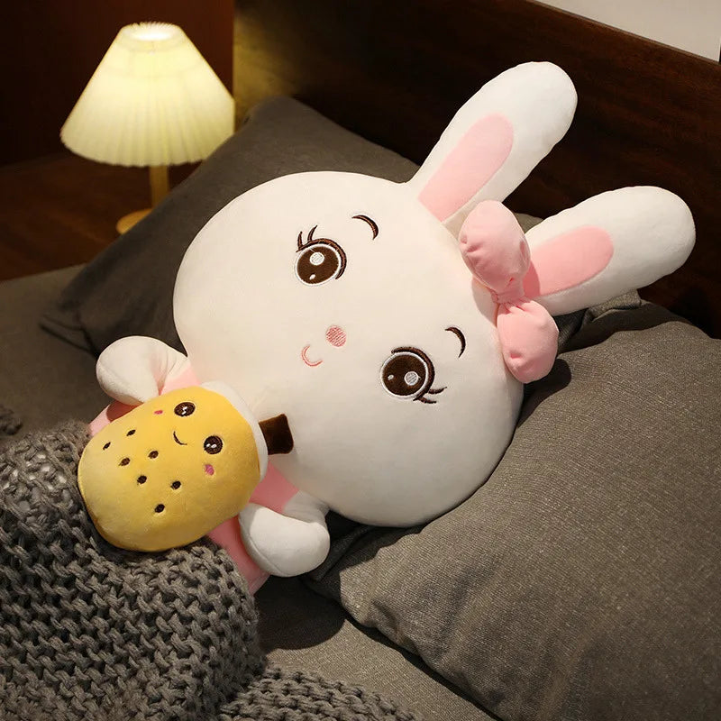 Boba the Bubble Tea Rabbit Bun Milk Tea Plush Pillow