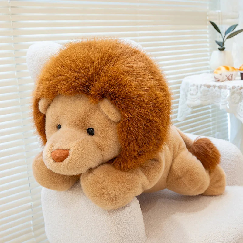 Roary the Furry Sitting Lion Plush Pillow