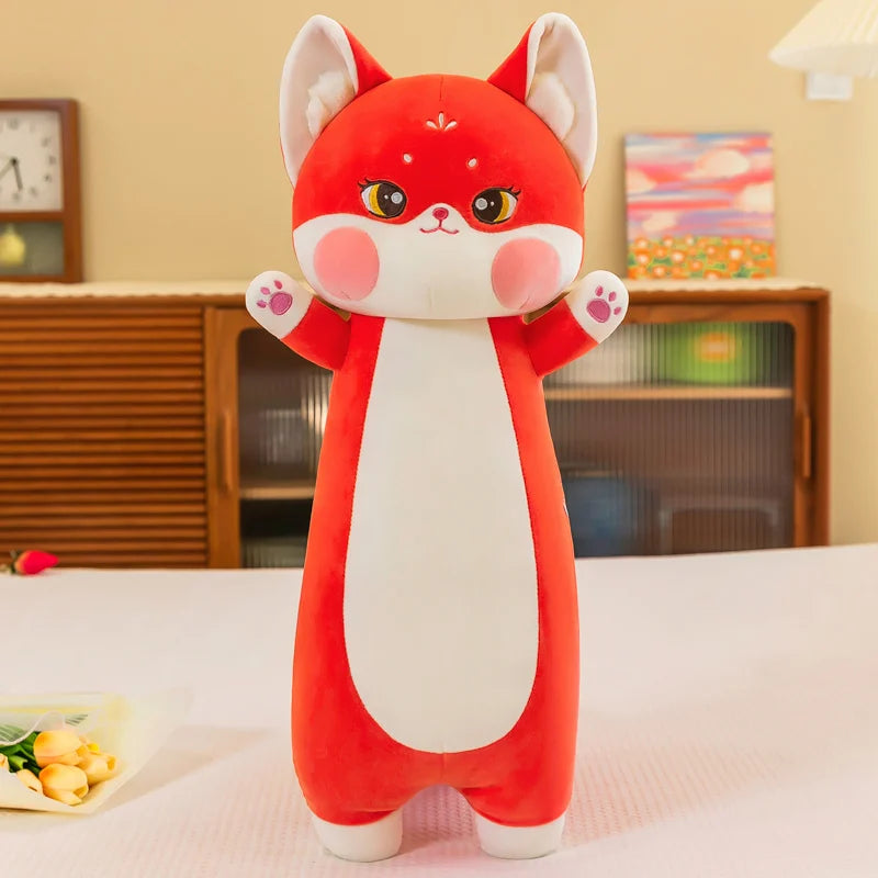Vixen the Kawaii Long Red Fox Cat Snuggle Pillow