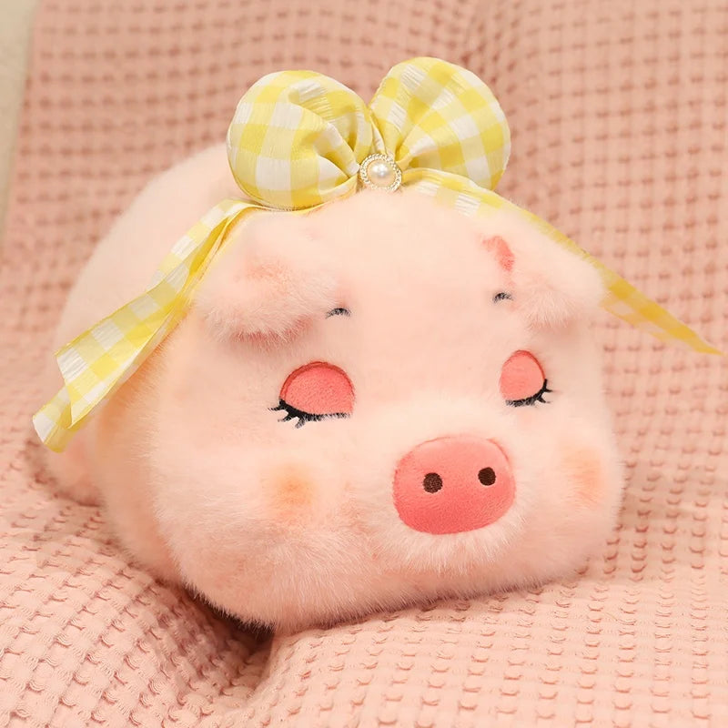 Pinky the Chubby Bow Pig Soft Plush Throw Pillow