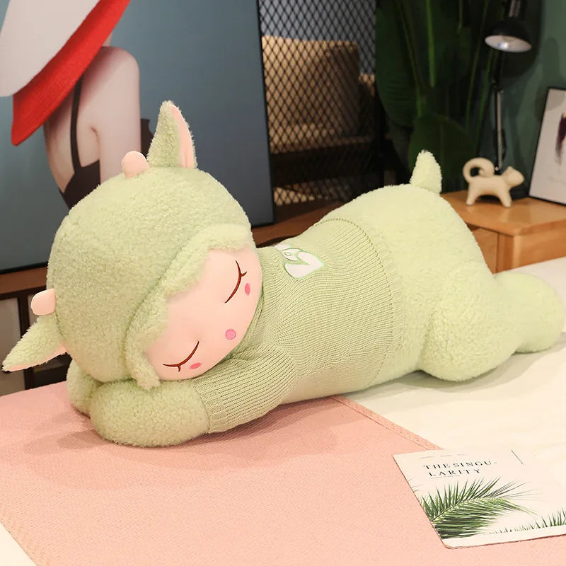 Fluffy Sleepy Kawaii Alpaca Sheep Snuggle Plush Pillow