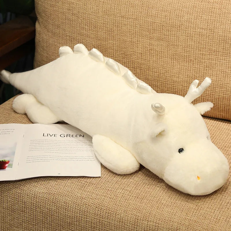 Drago the Giant Stuffed White Dragon Plush Pillow
