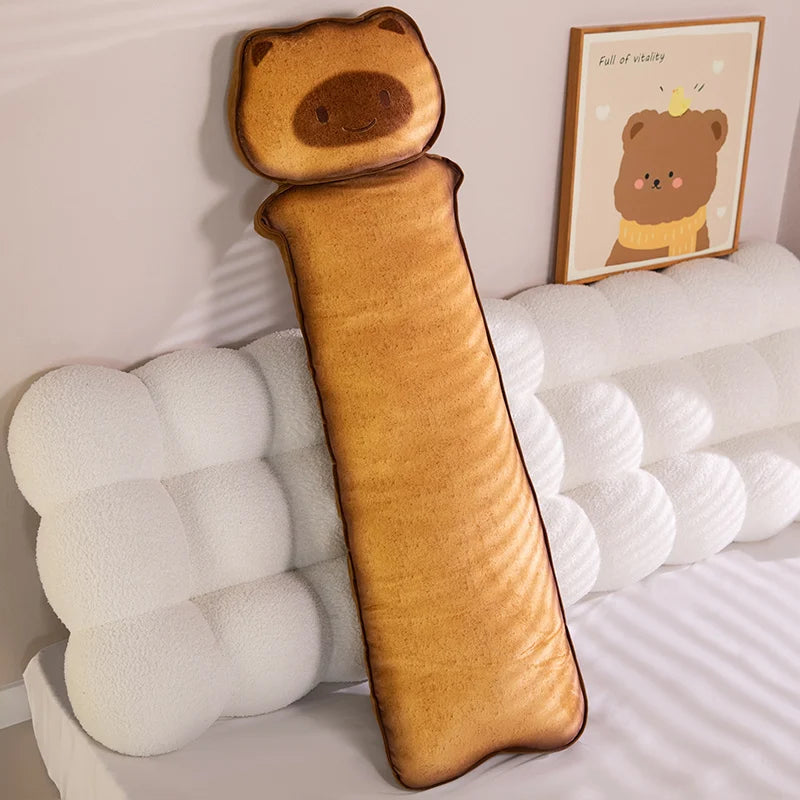 Toasty the Kawaii Long Toast Cat Capybara Plush Pillow