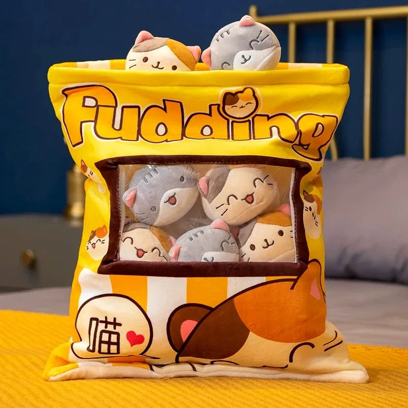 Pudding the Cat Paw Rabbit Bubble Tea Candy Bag Plushie