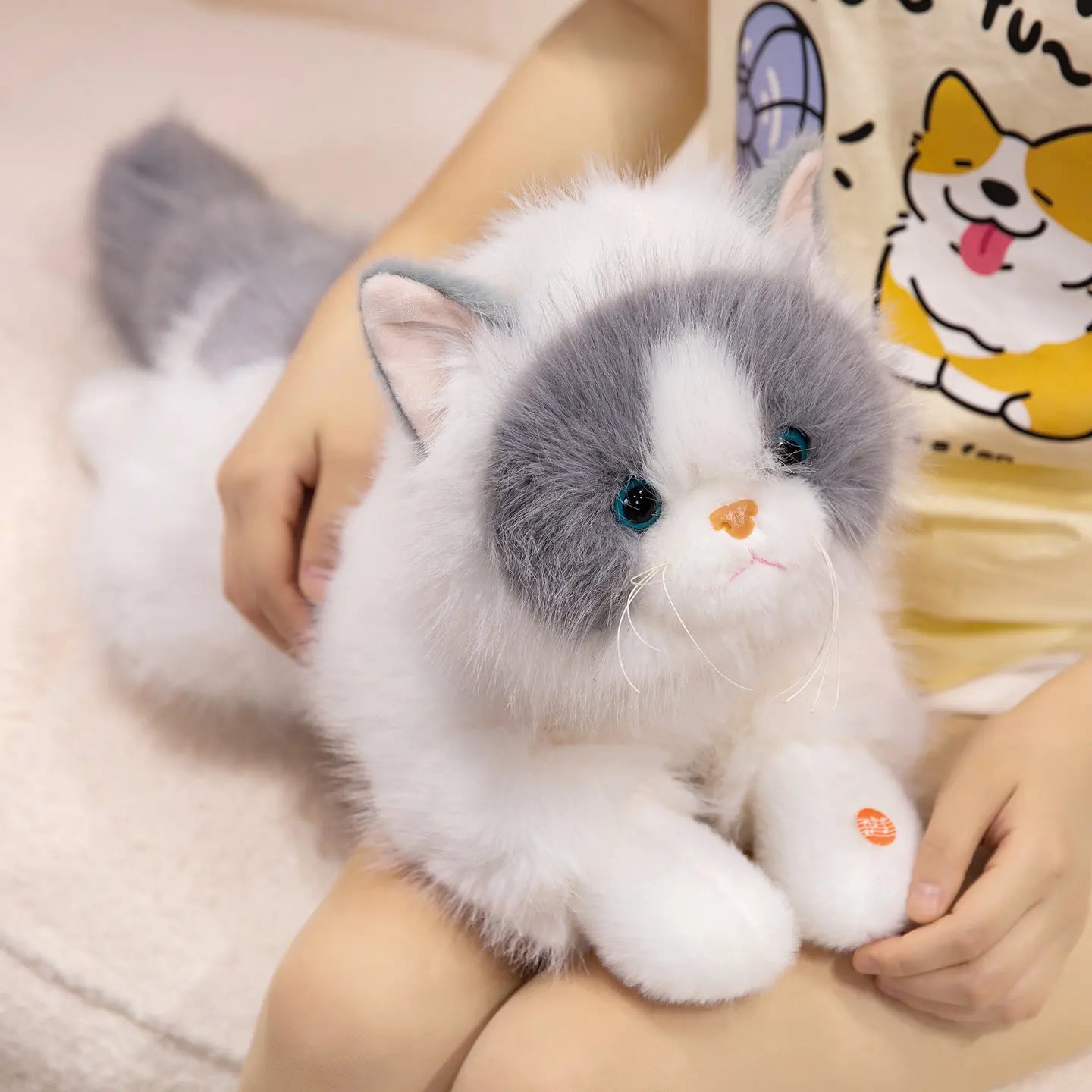 Shadow the Realistic Fluffy Black Cat Snuggle Plush