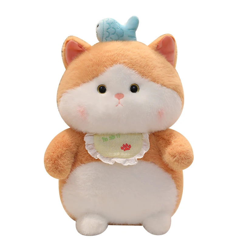Colorful Kawaii Cat Fish Snuggly Throw Plush Pillow