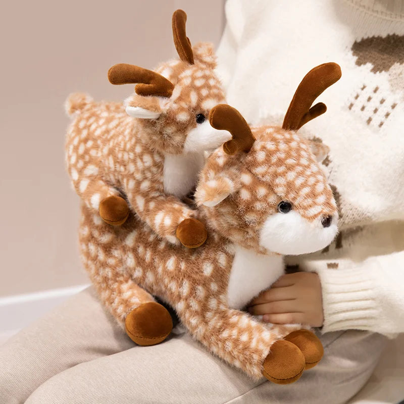 Bambi the Lifelike Lying Sika Deer Plush Pillow