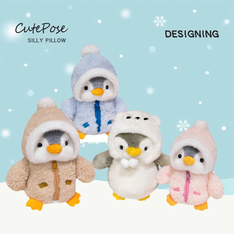 Dressed-Up Snoozing Kawaii Penguin Plushie