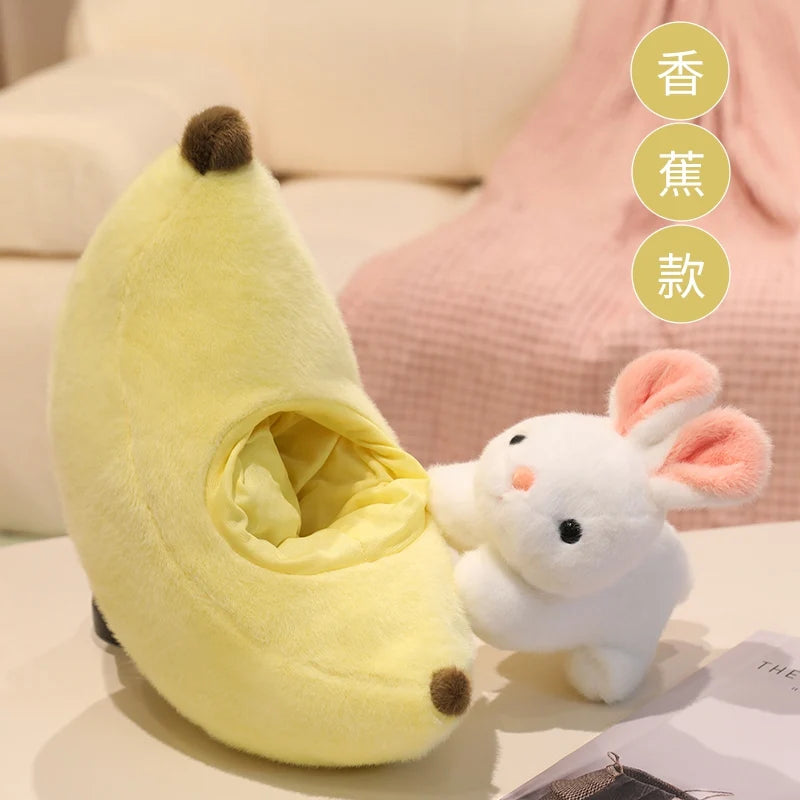 Bunny the Kawaii Avocado Carrot Fruit Nest Snuggle Plushie