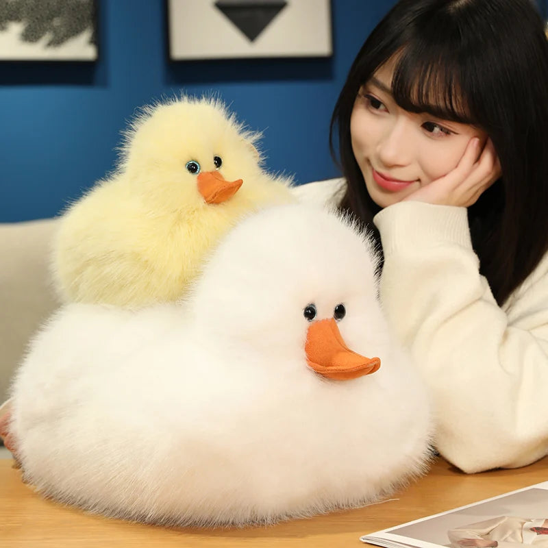 Puddles the Fluffy Kawaii White Yellow Farm Duck Snuggle Plushie