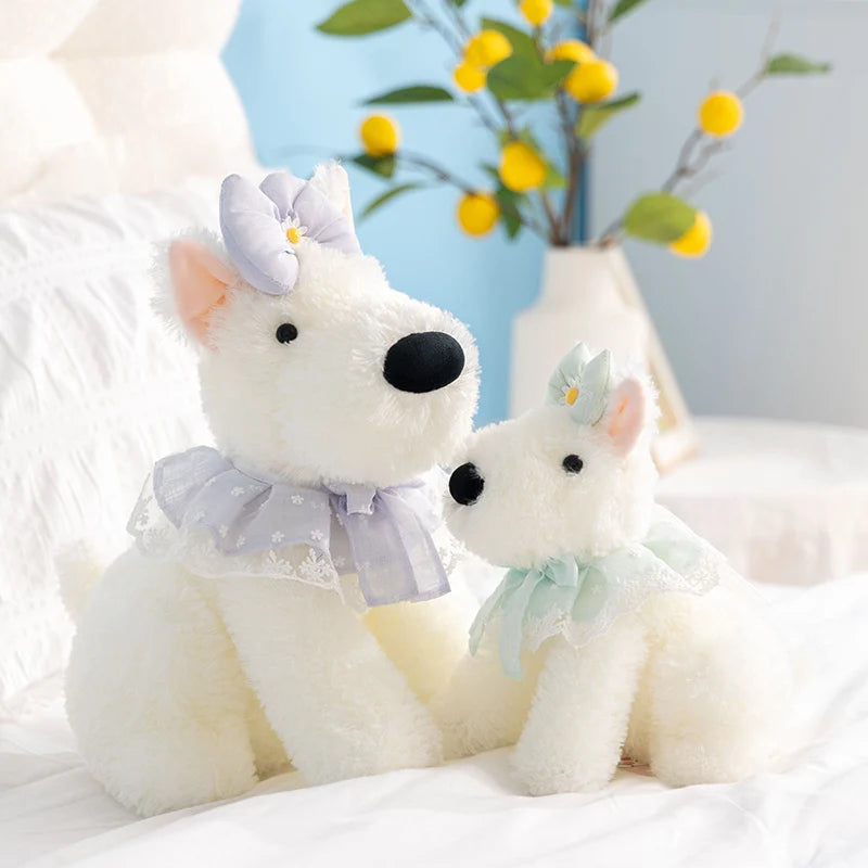 Chubby Kawaii Westie White Terrier Snuggle Plush Pillow