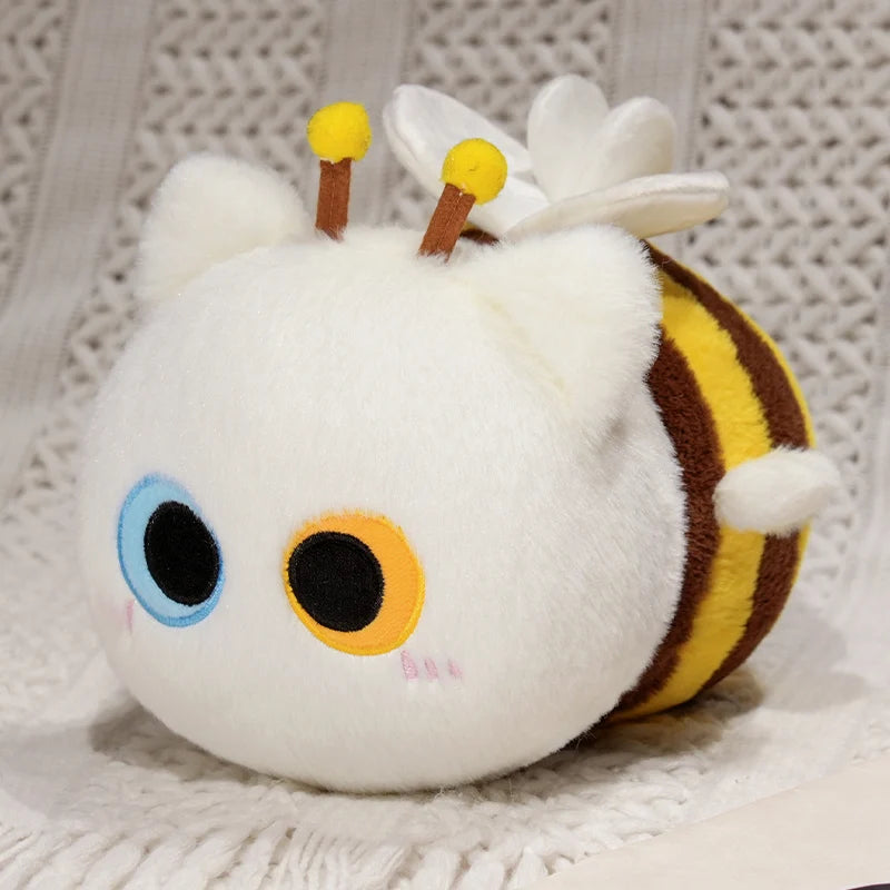 Fluffy Cat Bee Kawaii Kitten Snuggle Plush Pillow