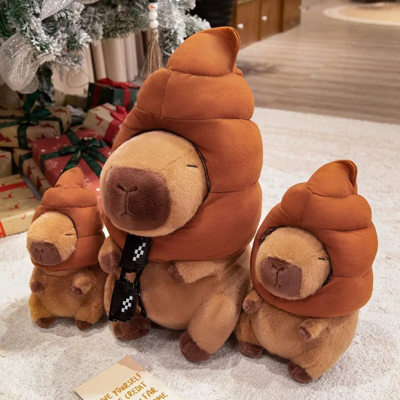 Capy the Cheeky Poop Hat Kawaii Capybara Plushie
