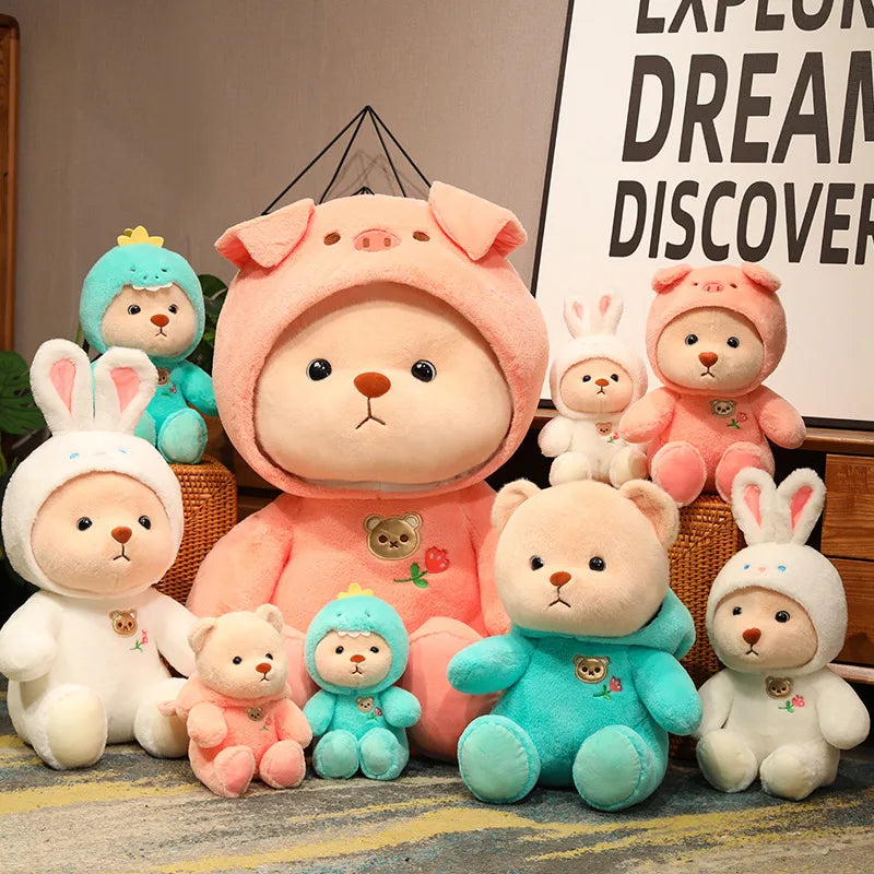 Kawaii Dressed-Up Pig Dino Bear Cosplay Plushie Collection
