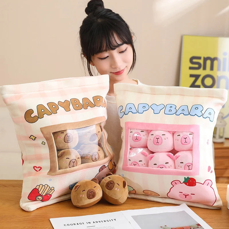 Capy the Squishy Six-Ball Kawaii Capybara Snack Bag Plush