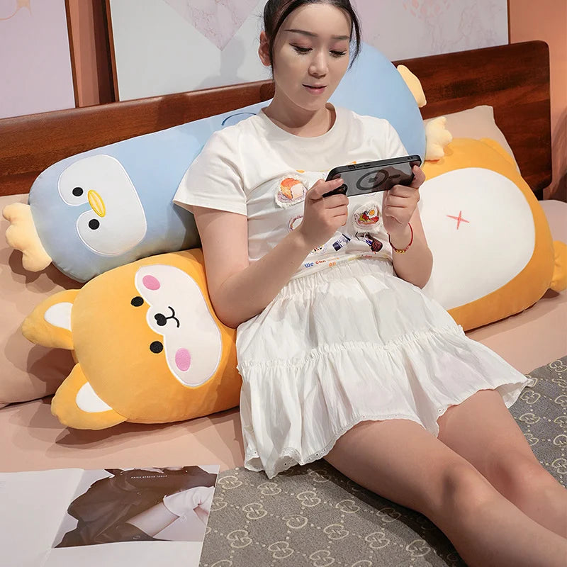Long Kawaii Sleeping Penguin Pig Animal Snuggle Plush Pillow