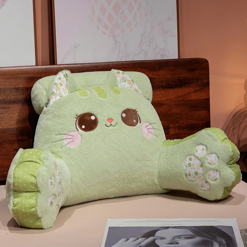 Poofy Cat Backrest Triangle Snuggle Pillow
