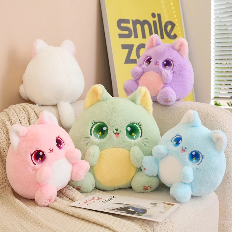 Big-Eyed Kawaii Rainbow Cat Snuggle Plushie