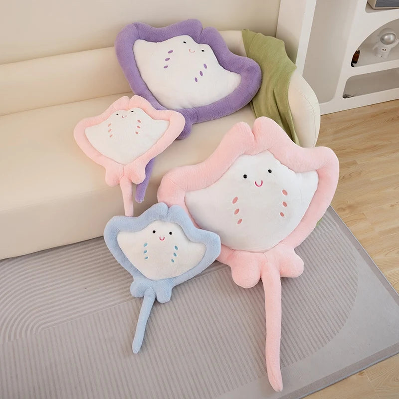 Manta the Kawaii Japanese Ray Throw Pillow Plush