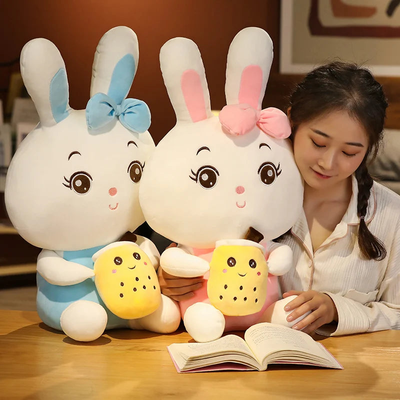Boba the Bubble Tea Rabbit Bun Milk Tea Plush Pillow