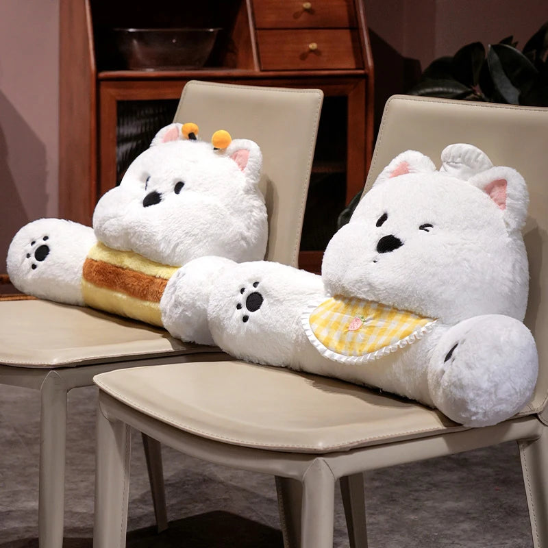 Fluffy Westie Dog Kawaii Backrest Snuggle Pillow