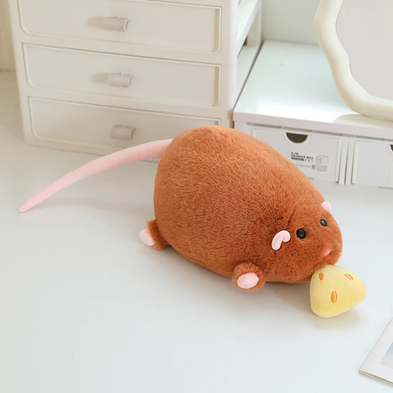 Nibbles the Cheeky Pull-String Cheese Rat Plushie