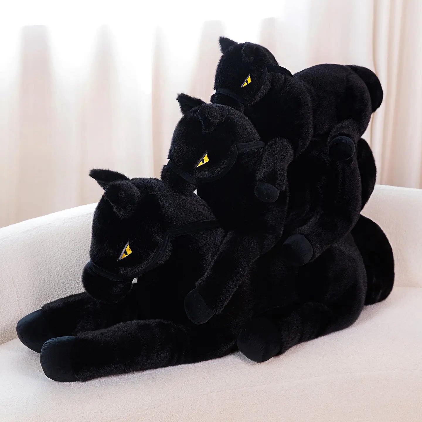Midnight the Sleek Black Horse Kawaii Plush Pillow